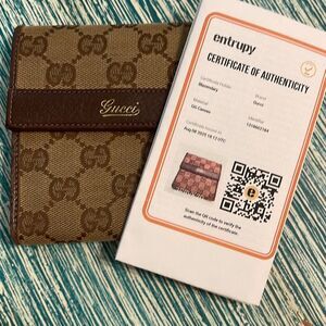 GUCCI GG Authentic Supreme Canvas GG Monogram Unisex Wallet